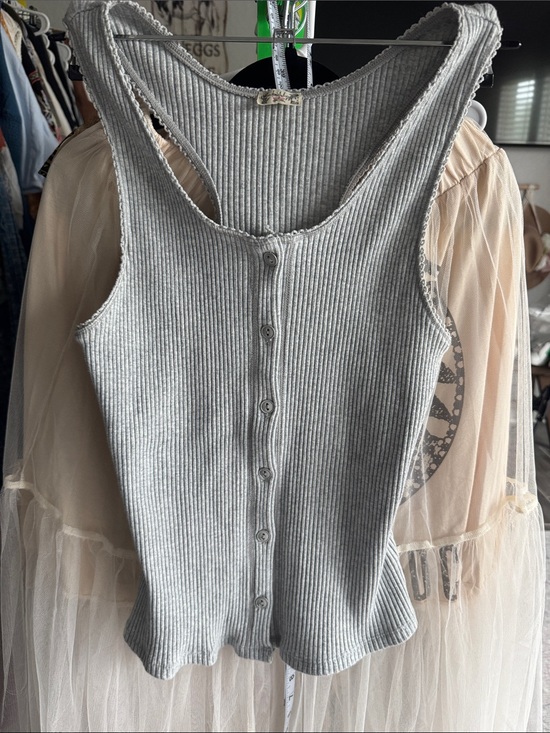 Free People Tops - Free People Never Better Square Neck  Ribbed Button-Front Tank